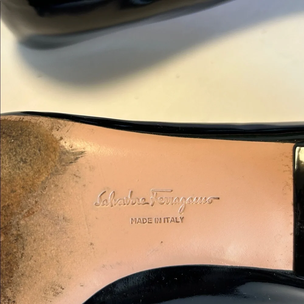 Salvatore Ferragamo Black Patent Leather Heels - Picture 14 of 17
